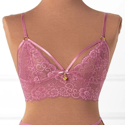 Lacy Caged Charm Bralette - Sugarplum Pink