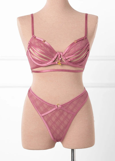 Strappy Underwire Charm Bralette - Sugarplum Pink