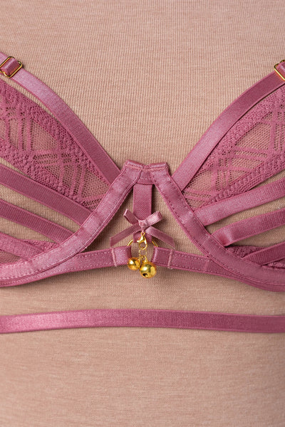 Strappy Underwire Charm Bralette - Sugarplum Pink