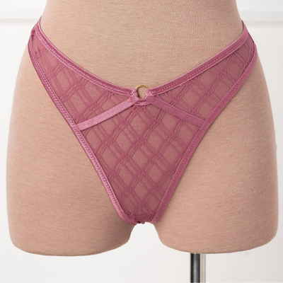 Midrise Mesh Charm Thong - Sugarplum Pink