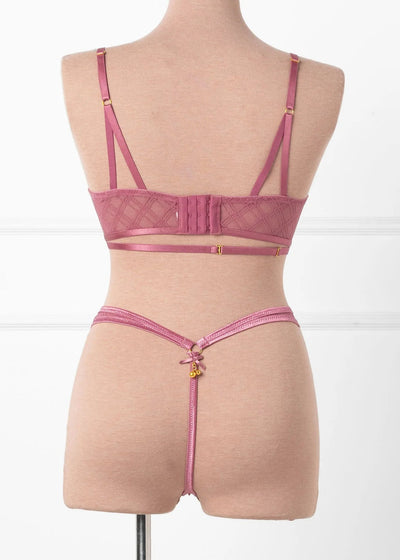 Midrise Mesh Charm Thong - Sugarplum Pink