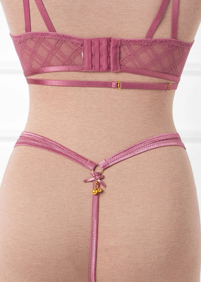 Midrise Mesh Charm Thong - Sugarplum Pink