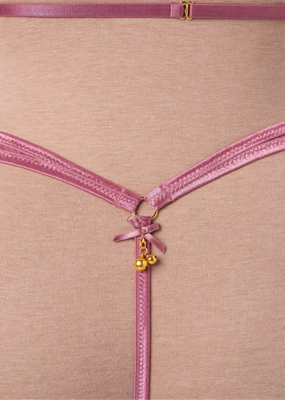 Midrise Mesh Charm Thong - Sugarplum Pink