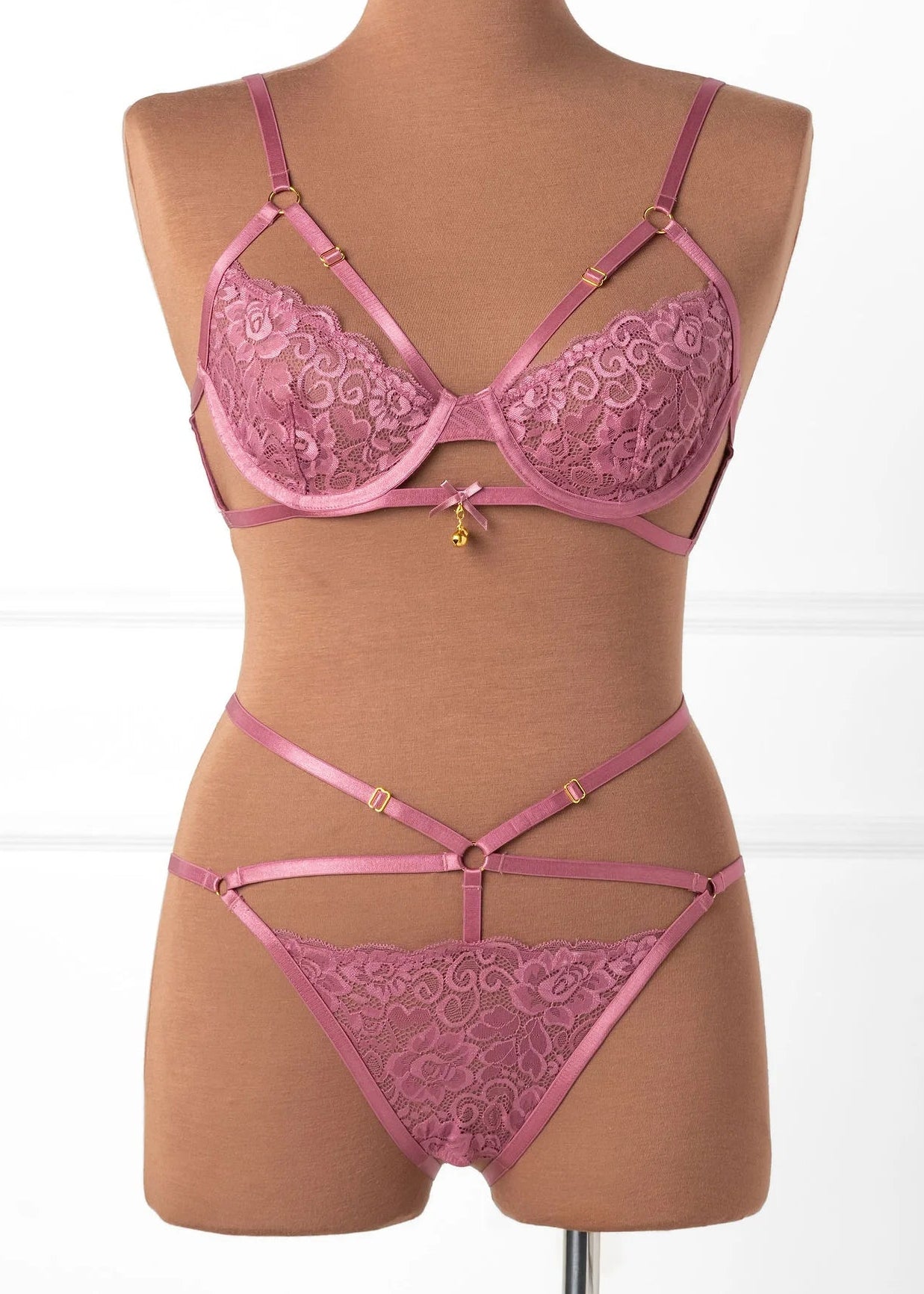 Strappy Ouvert Charm Panty - Sugarplum Pink