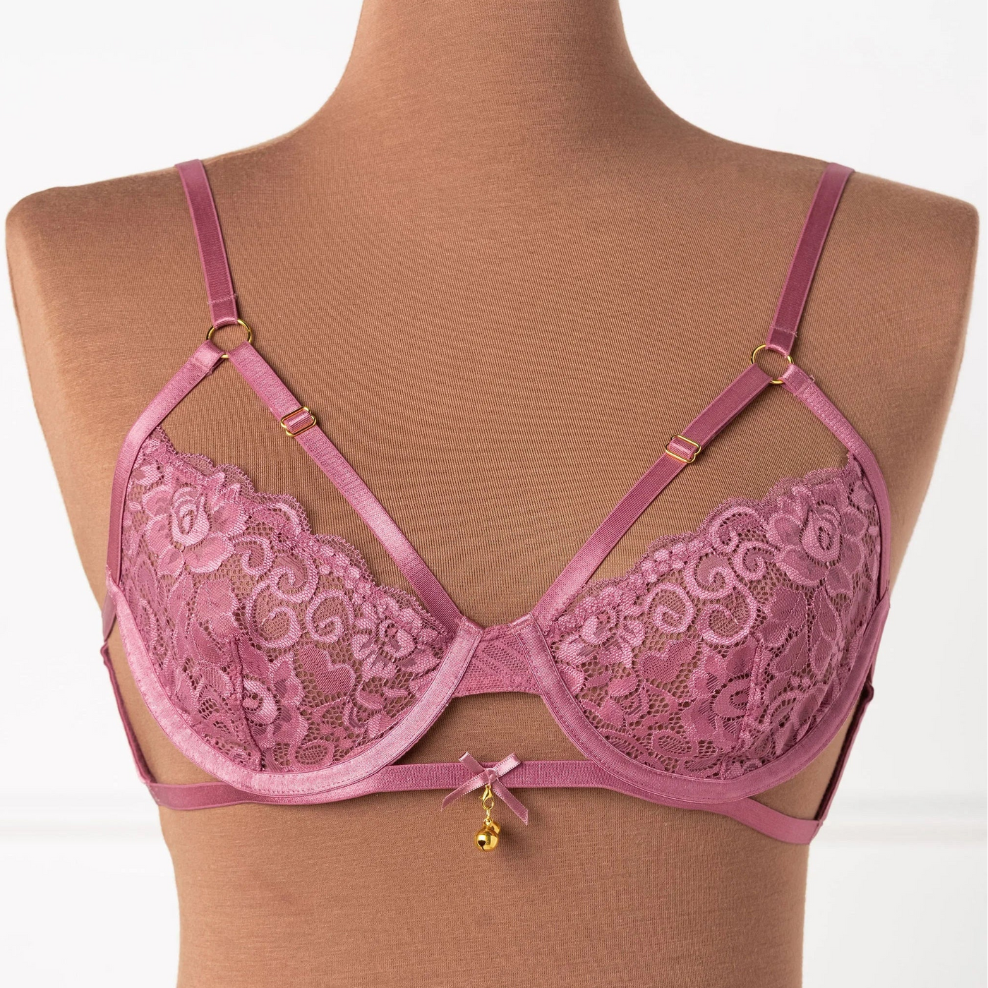 Lacy Underwire Charm Bralette - Sugarplum Pink