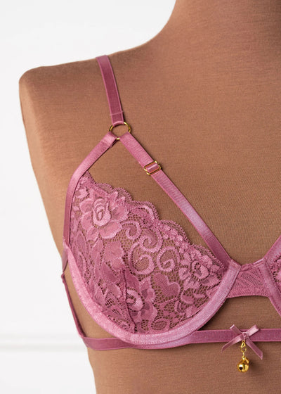 Lacy Underwire Charm Bralette - Sugarplum Pink