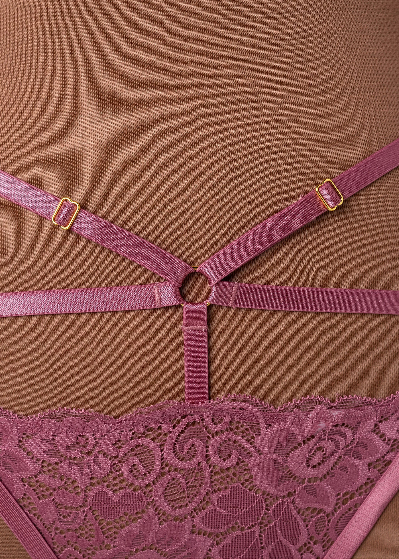 Strappy Ouvert Charm Panty - Sugarplum Pink