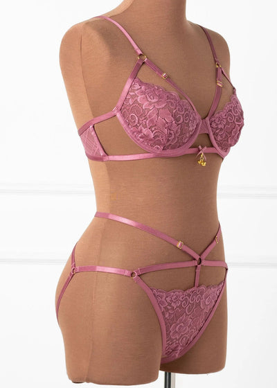 Strappy Ouvert Charm Panty - Sugarplum Pink