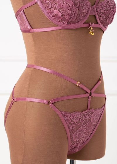 Strappy Ouvert Charm Panty - Sugarplum Pink
