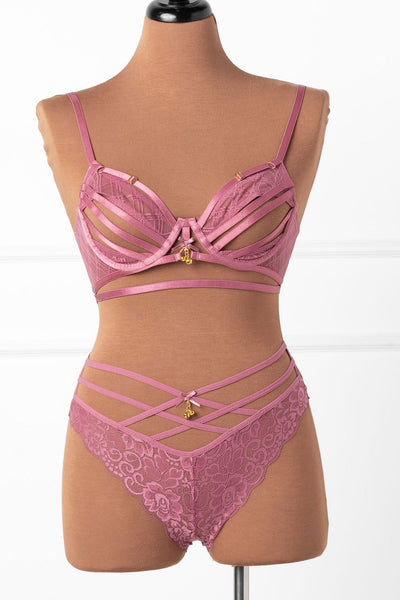 Strappy Underwire Charm Bralette - Sugarplum Pink