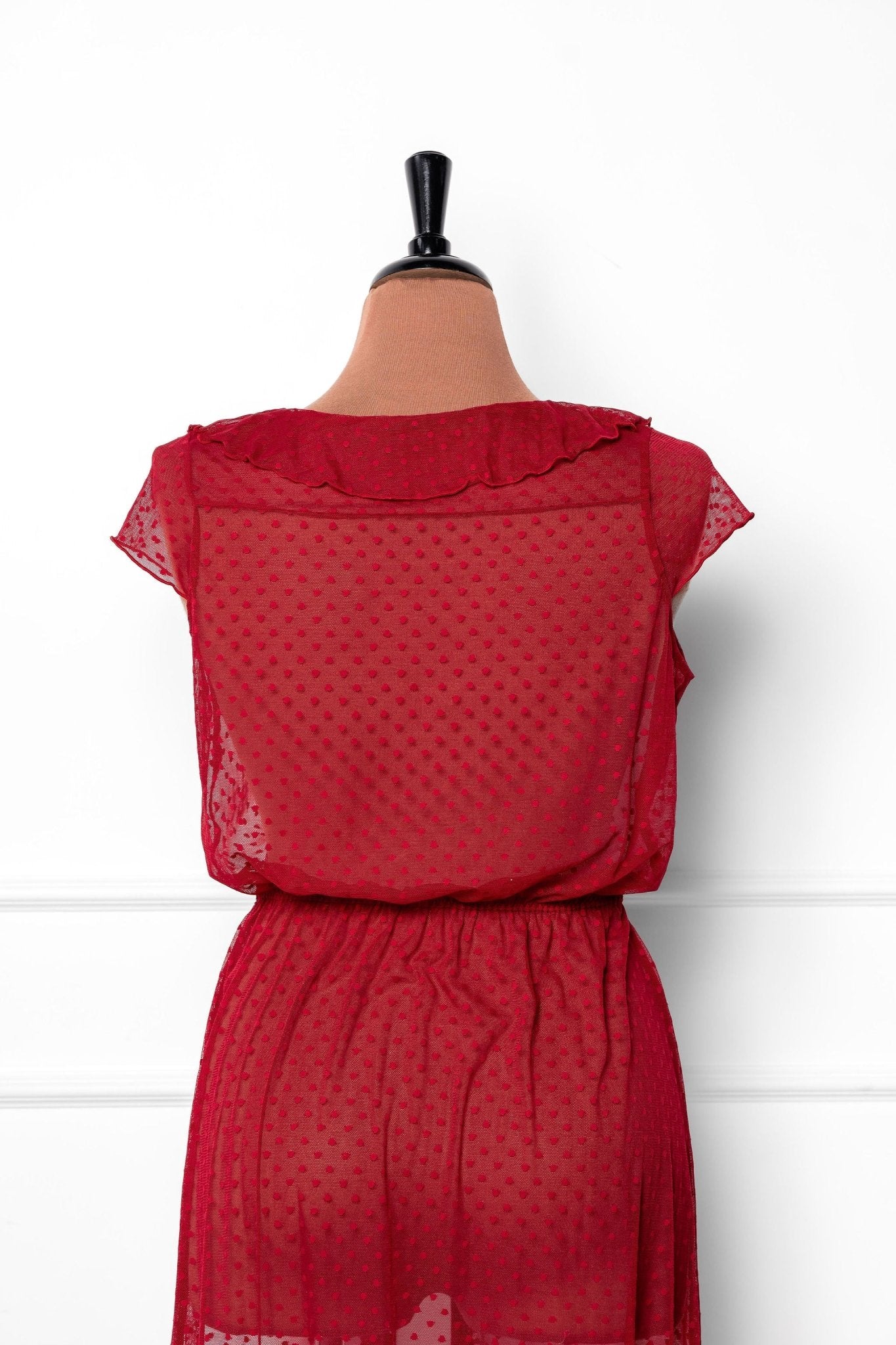 Polka Dot Mesh Robe - Red - Mentionables