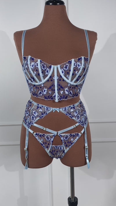 Embroidered Strappy Thong