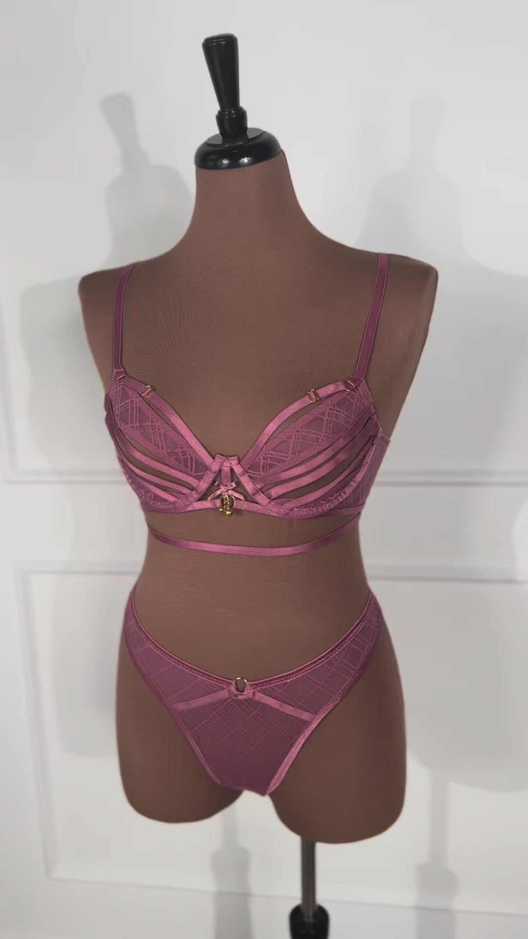 Midrise Mesh Charm Thong - Sugarplum Pink
