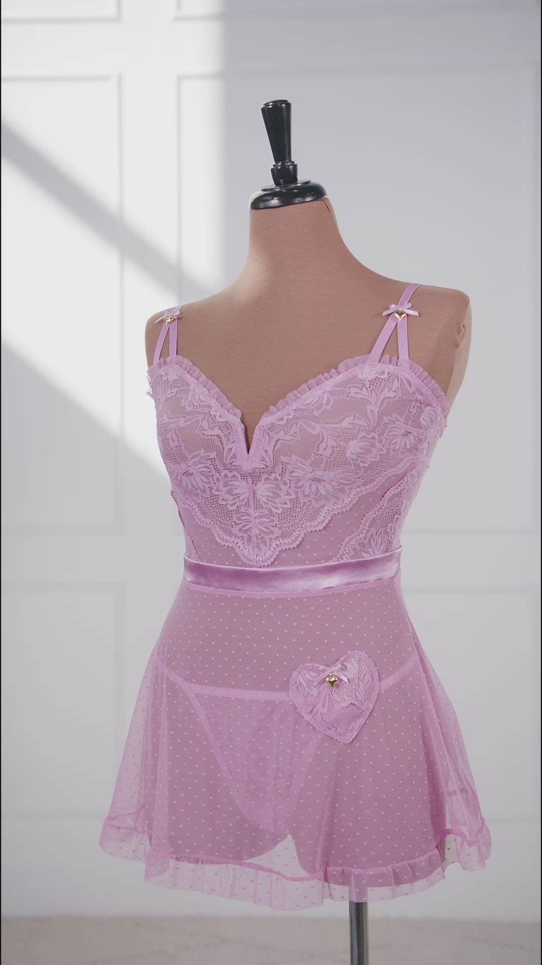 Lacy Ruffle Drop waist Babydoll - Lilac