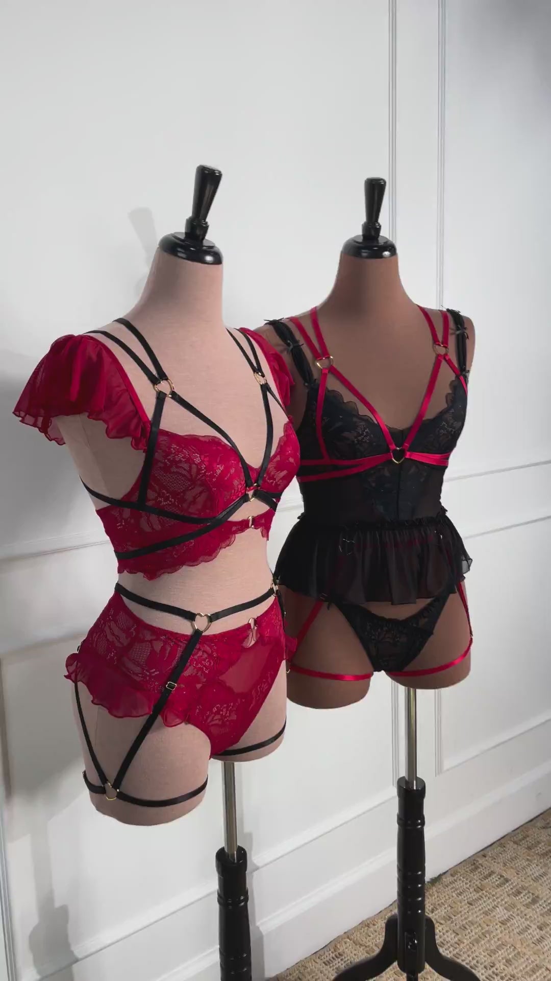 Strappy Heart Harness Top - Scarlet Red