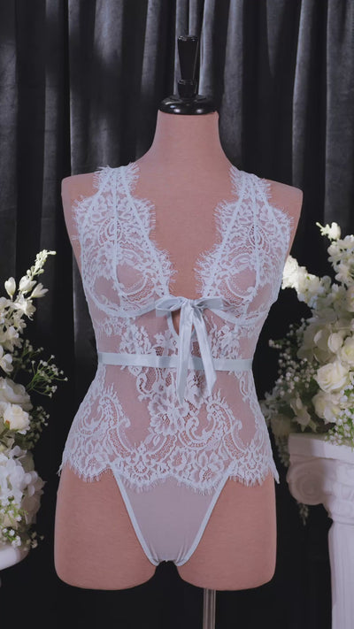 Eyelash Lace Teddy - Something Blue