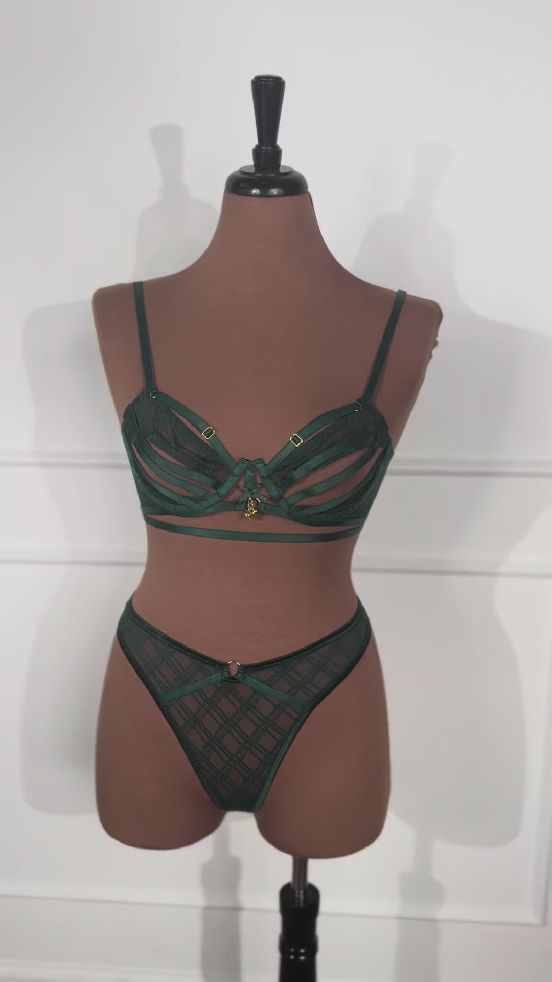 Midrise Mesh Charm Thong - Alps Green