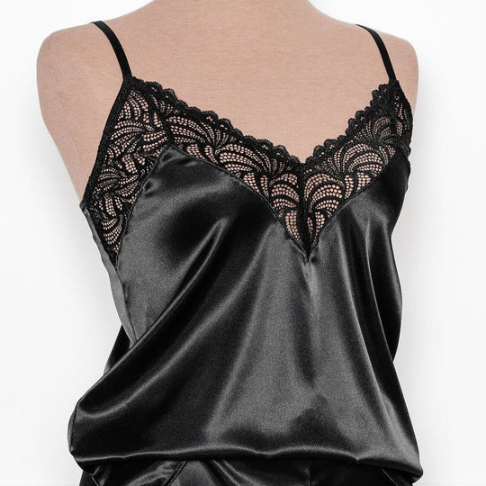 Satin & Lace Cami - Black - Mentionables