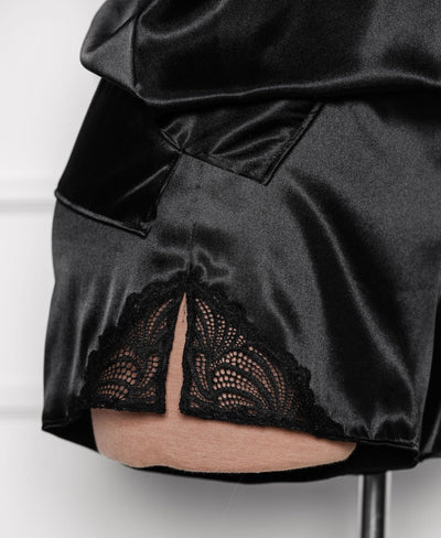 Satin & Lace Shorts - Black - Mentionables