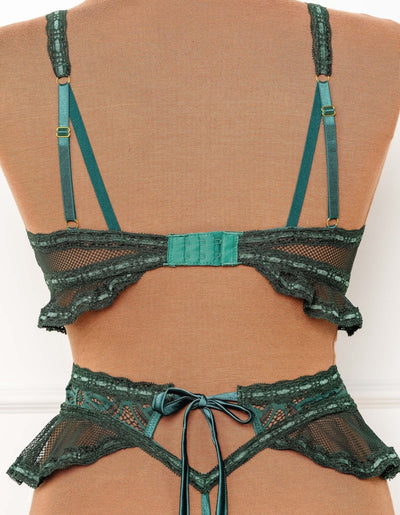 Slotted Lace Bralette - Emerald - Mentionables