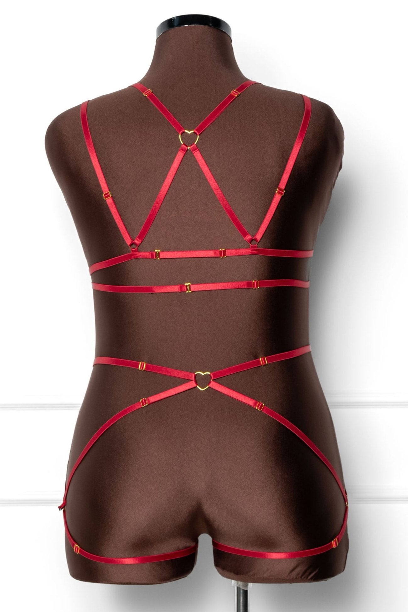 Strappy Heart Harness Top - Scarlet Red - Mentionables