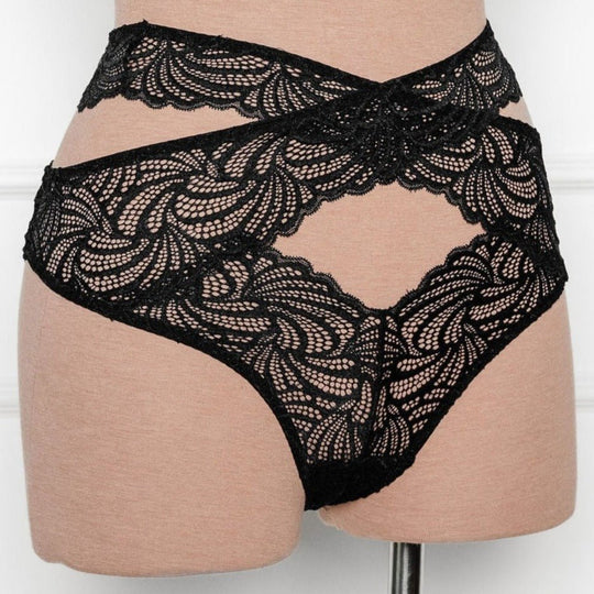 Strappy Wrap High Waist Panty - Black - Mentionables