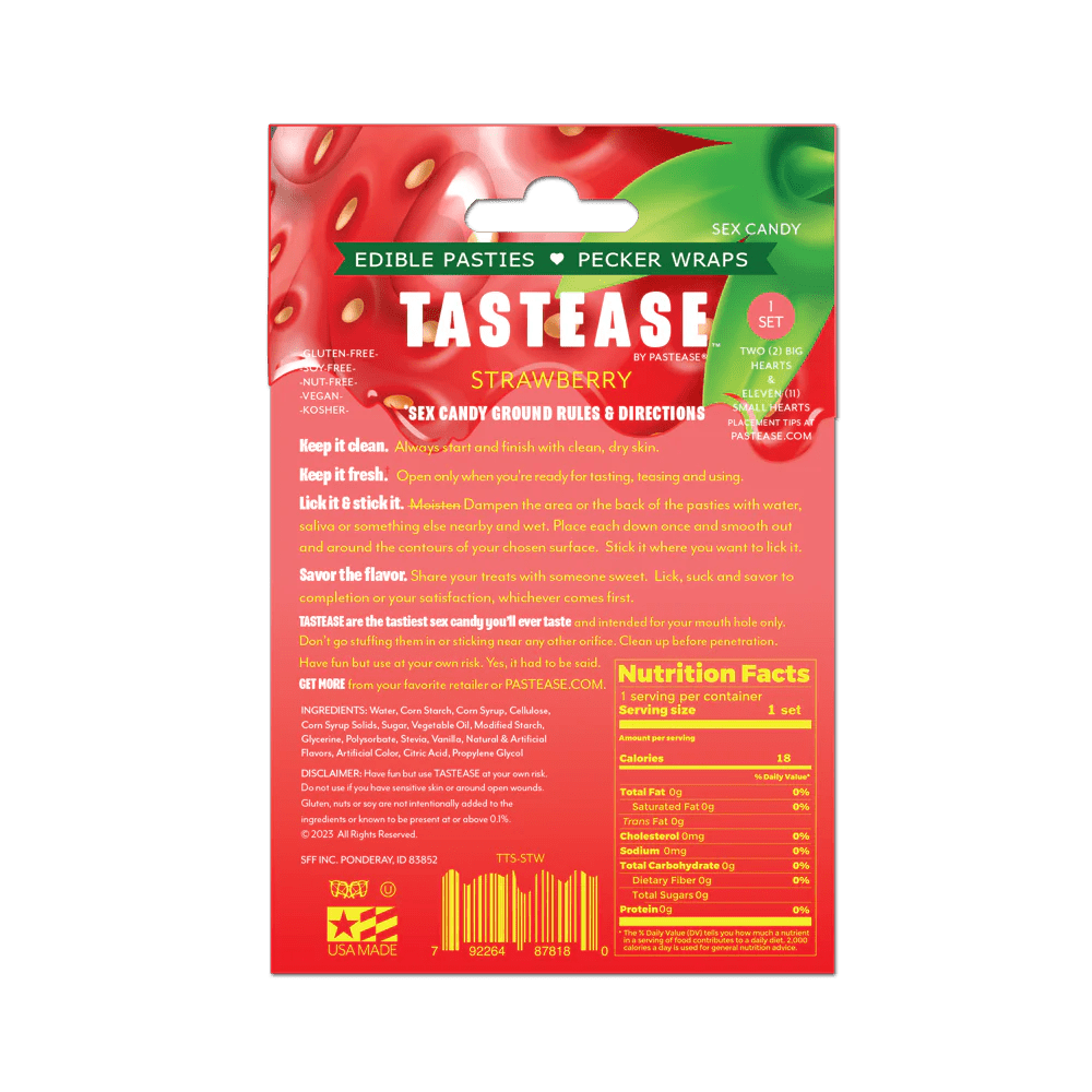 Tastease Edible Pasties - Strawberry - Mentionables