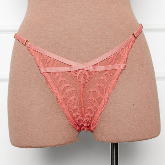 V-Waist Bikini Panty - Coral - Mentionables