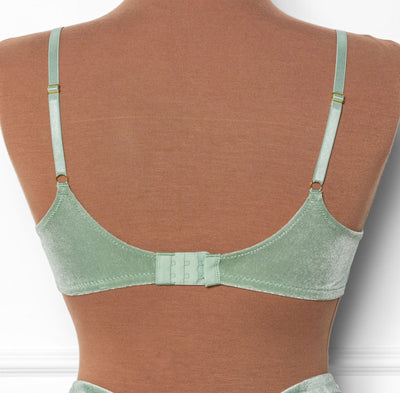 Velvet Bow Bralette - Misty Jade - Mentionables