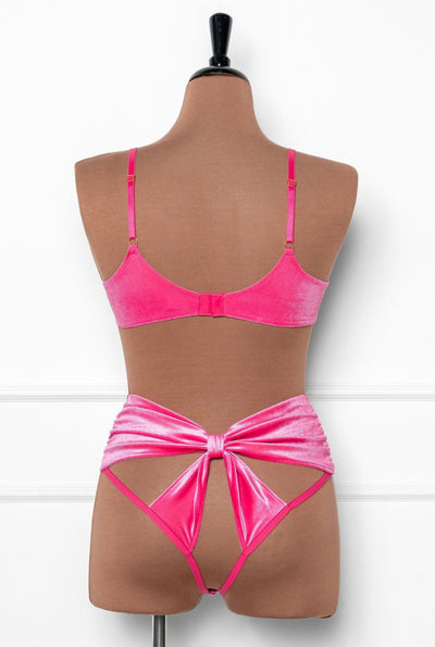 Velvet Bow Bralette - Pretty in Pink - Mentionables