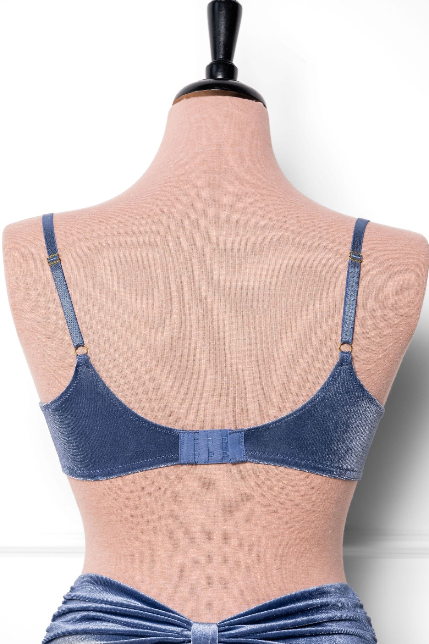 Velvet Bow Bralette - Winter Blue - Mentionables