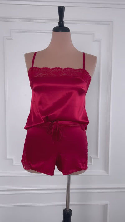 Satin & Lace Cami - Red