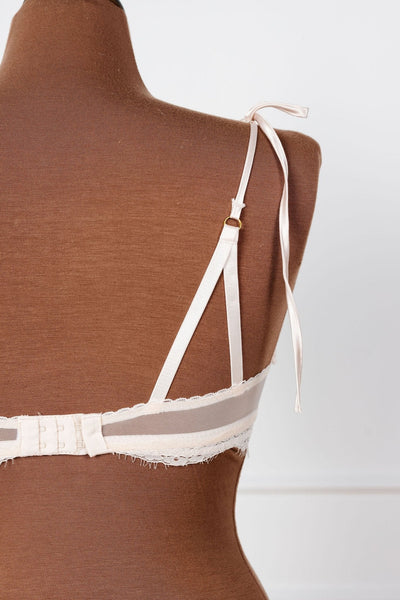 Bridal Bundle: Lace & Mesh Button Bralette - Champagne - Mentionables