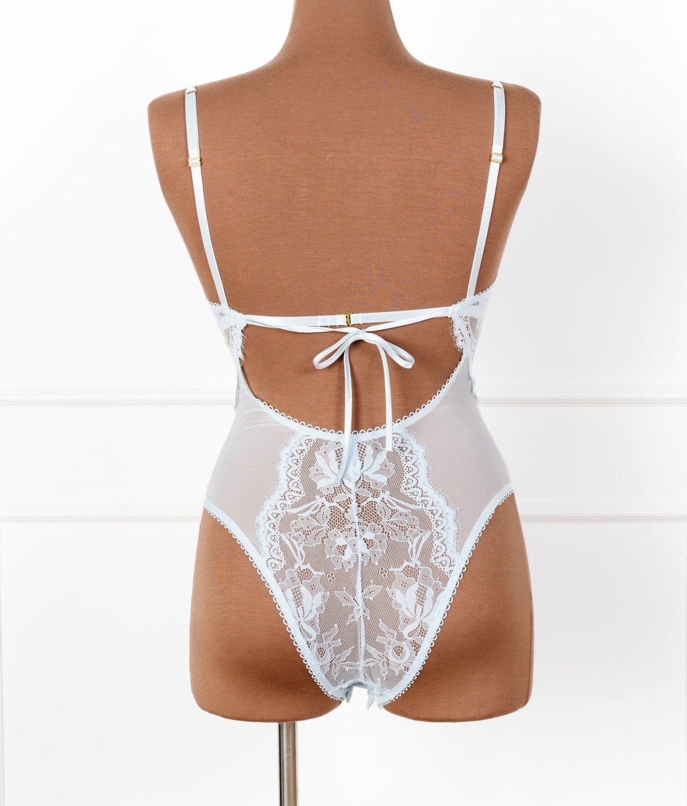 Bridal Bundle: Lace & Mesh Button Teddy - Something Blue - Mentionables