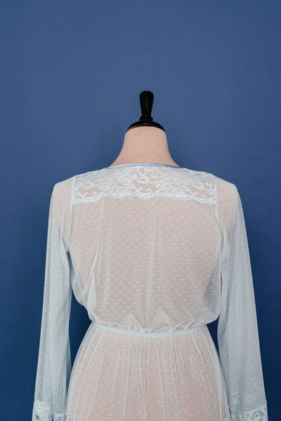 Bridal Bundle: Lacy Dot Mesh Midi Robe - Iridescent Daydream - Mentionables