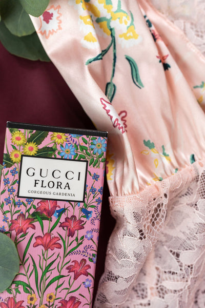 Floral Satin & Eyelash Lace Romper - Mentionables