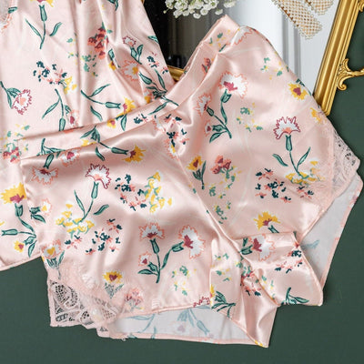 Floral Satin & Eyelash Lace Shorts - Mentionables