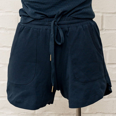High Waist Lounge Shorts - Navy - Mentionables