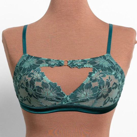 Lacy Cutout Bralette - Garden Green - Mentionables