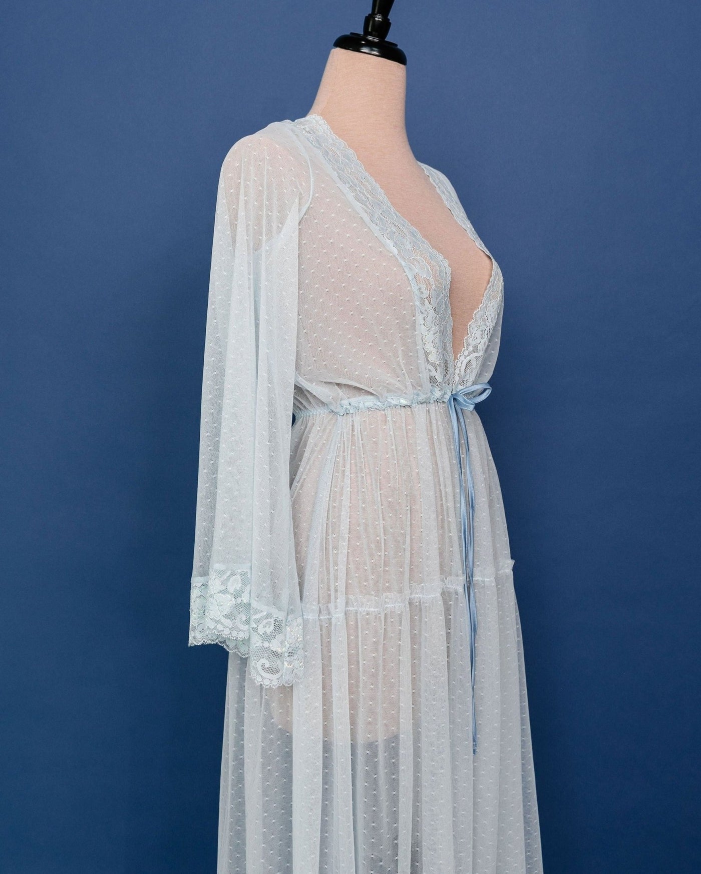 Lacy Dot Mesh Midi Robe - Iridescent Daydream - Mentionables