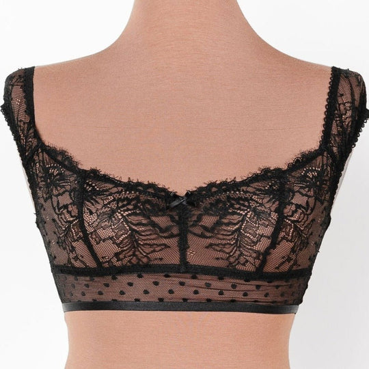 Lacy Off-The-Shoulder Bralette - Black - Mentionables