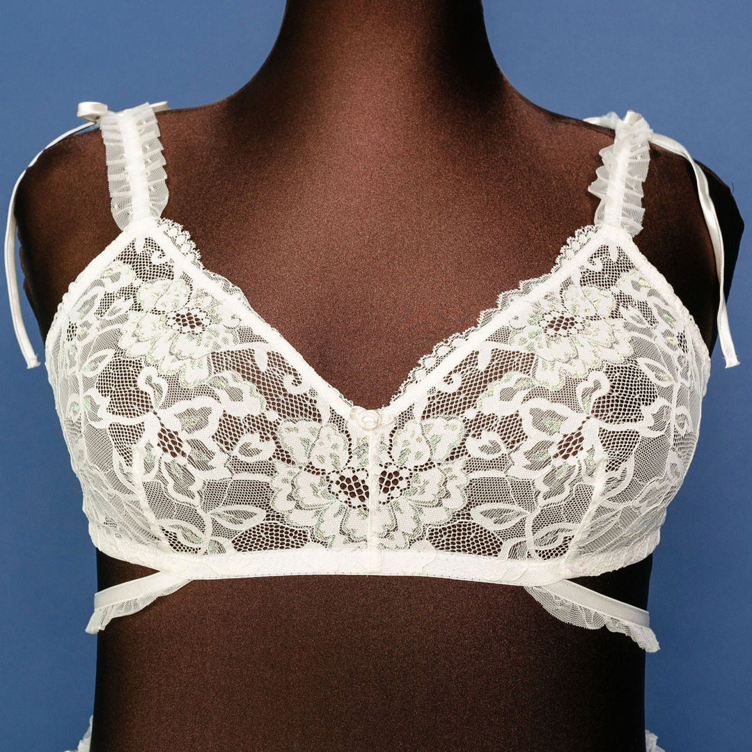 cream colored bralette