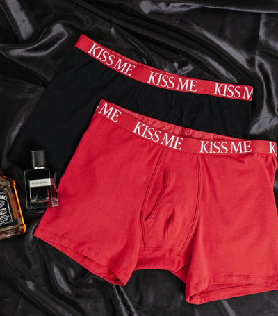 Men's Kiss Me Boxer Briefs - Black - Mentionables