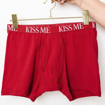 Men's Kiss Me Boxer Briefs - Red - Mentionables