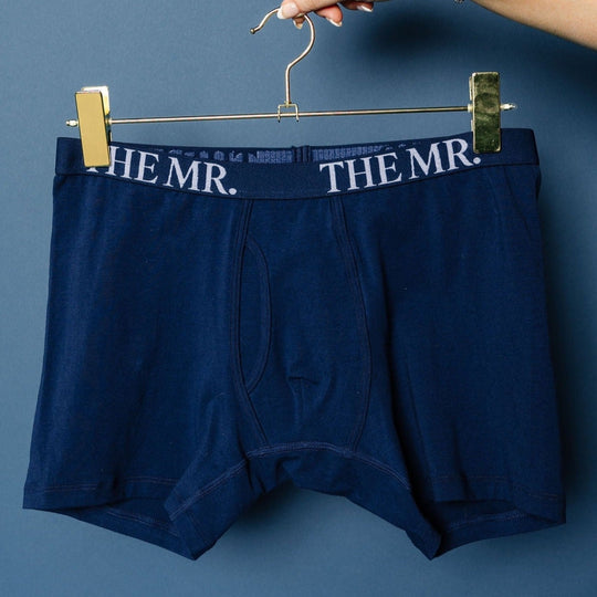 Men's "Mr" Boxer Briefs - Navy - Mentionables