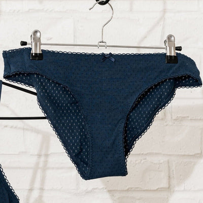 Pointelle Bikini Panty - Navy - Mentionables