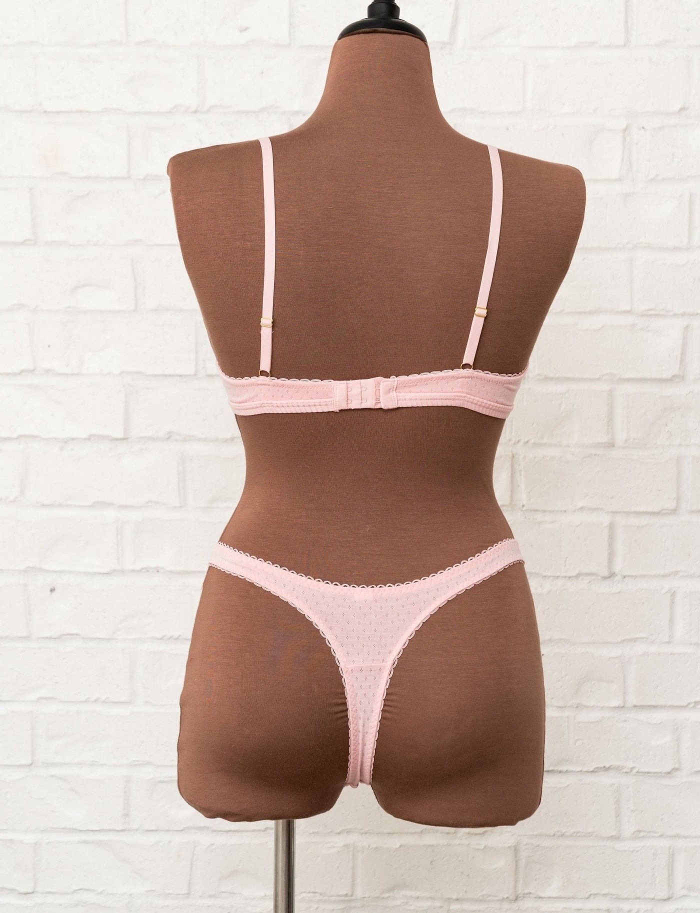 Pointelle Thong - Ballet Pink - Mentionables