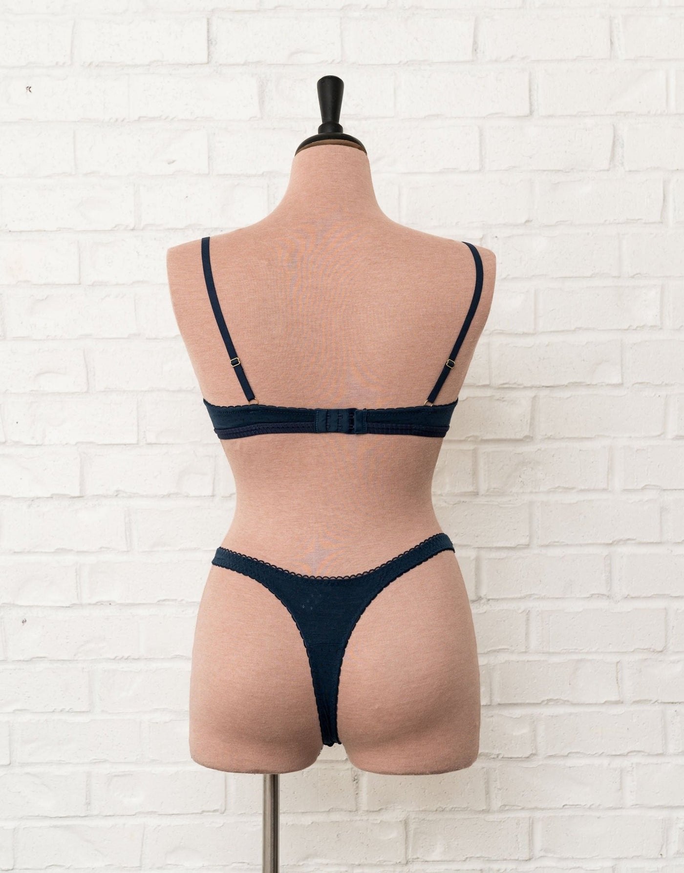 Pointelle Thong - Navy - Mentionables