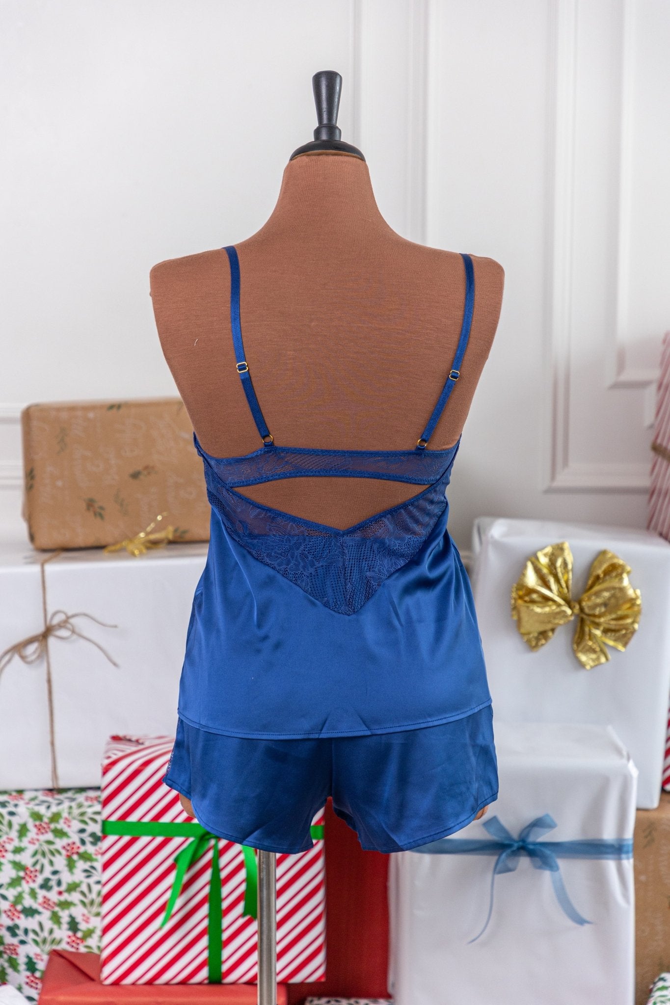 Satin & Lace Cami - Navy - Mentionables