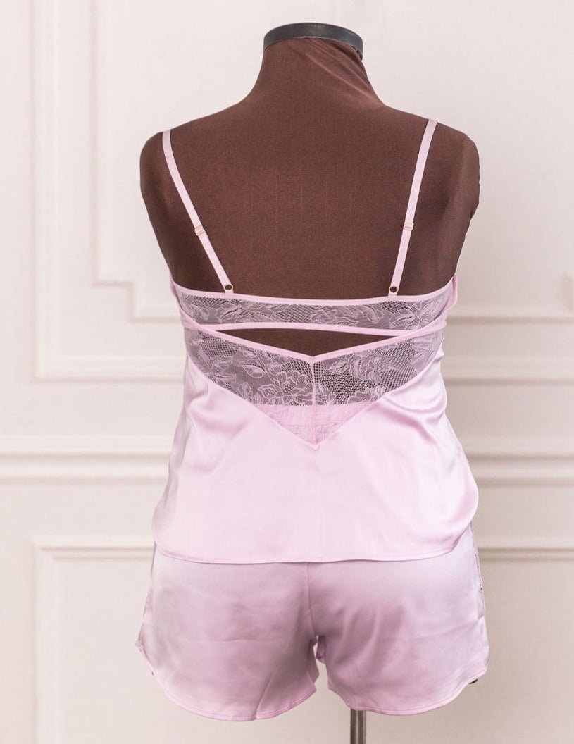 Satin & Lace Cami - Pink Tulle - Mentionables